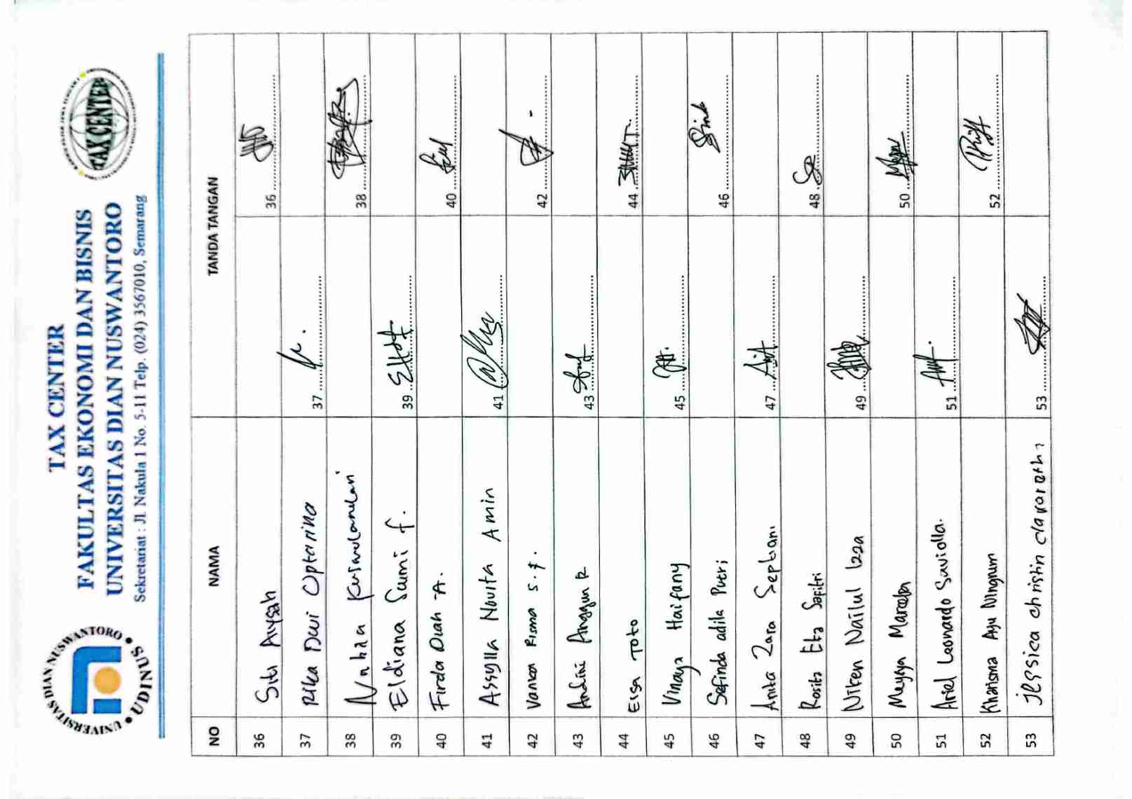 3. Daftar Hadir Peserta